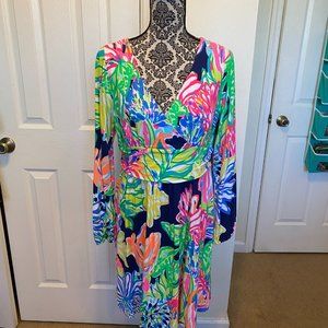 Lilly Pulitzer Fleur Dress, Travelers Palm, XL